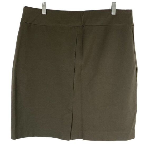 J. Jill Ponte Pencil Skirt Women's 1X Pull On Green‎ Viscose Blend SS-1341 - Picture 4 of 8